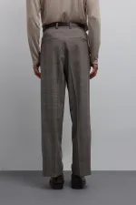 Antioch Kahve Relax Fit Ekoseli Erkek Pantolon