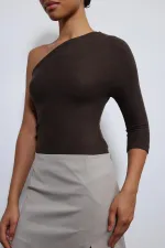 Antioch Coffee Asymmetrical Neck Top