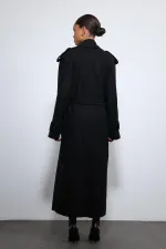 Antioch Black Oversize Belted Coat