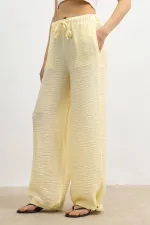 Antioch Sarı Ayarlanabilir Paça Dökümlü Kadın Pantolon