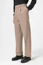 Antioch Light Mink High Waist Zip-Up Men's Trousers
