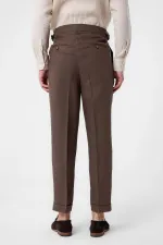 Antioch Light Brown 100% Linen Italian Cut Men's Trousers