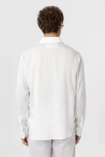 Antioch White Relax Fit Lyocell Fabric Men's Shirt