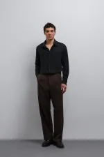 Antioch Koyu Kahve Relax Fit Baggy Pilili Erkek Pantolon