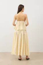 Antioch Sarı Dökümlü Kadın Etek