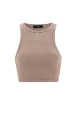 Débardeur court côtelé beige Antioch pour femme