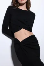 Antioch Siyah Yırtmaç Detaylı Kadın Etek Takım