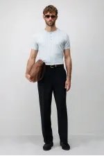 Antioch Lacivert Pileli Relaxed Fit Erkek Pantolon