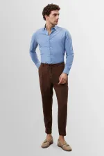 Antioch Blue Collar Button Detail 100% Linen Men's Shirt