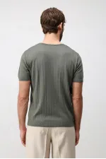 T-shirt en maille texturée kaki Antioch pour homme