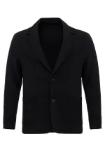 Veste blazer Antioch noire non doublée pour homme avec poches plaquées