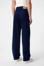 Jean Antioch bleu marine foncé, taille haute, coupe décontractée pour homme