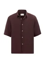 Antioch Burgundy 100% Linen Relaxed Men's Shirt