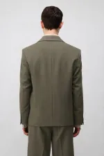 Antioch Haki Relax Fit Kruvaze Erkek Blazer Ceket Antioch Haki Relax Fit Kruvaze Erkek Blazer Ceket