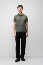 T-shirt en maille pour homme Antioch Khaki Comfort Slim à col polo