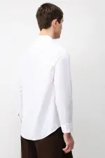 Chemise homme Antioch en lin mélangé blanc cassé, coupe décontractée
