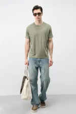 T-shirt homme Antioch Khaki coupe classique en tissu technique modal