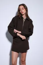 Veste bomber zippée Antioch Coffee pour femme