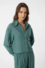 Antioch Yeşil Şeritli Kadın Gömlek