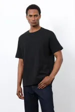 Antioch Siyah Regular Fit Basic Erkek T-Shirt