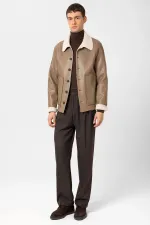 Veste en similicuir pour homme Antioch avec doublure en vison