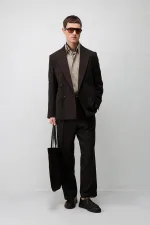 Costume rayé coupe décontractée Antioch Coffee pour homme