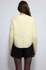 Pull en maille jaune Antioch avec boutons