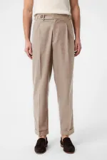 Antioch Bej İtalyan Kesim Yüksek Bel Erkek Pantolon