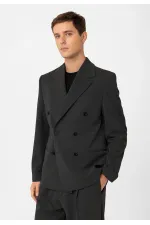 Veste blazer homme Antioch Anthracite coupe décontractée à double boutonnage