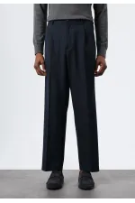 Antioch Navy Relax Fit Striped Men's Trousers