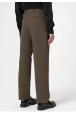 Pantalon Antioch marron clair, taille haute, plissé, coupe décontractée, pour homme
