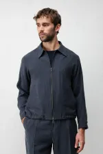 Antioch Navy Blue Lyocell Blend Men's Summer Jacket