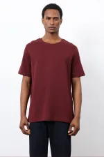 T-shirt basique Antioch Claret Red pour homme, coupe classique
