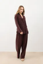 Veste cintrée drapée bordeaux Antioch