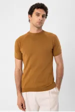 Antioch Tobacco Bicycle Collar Knit T-Shirt