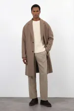 Antioch Bej Relax Fit Erkek Kaban