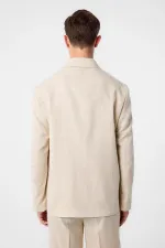 Veste blazer homme Antioch Ecru Relax Fit en lin mélangé