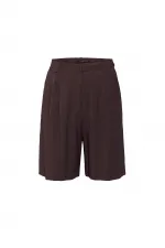Antioch Kahve Pilili Kadın Bermuda Şort