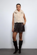 Antioch Off-White Plush Look Vest