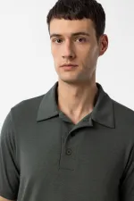 Antioch Khaki Regular Fit Polo Neck Men's T-Shirt