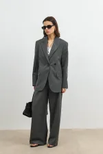 Antioch Grey Double-Breasted Women's Blazer