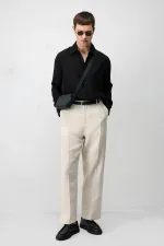 Antioch Siyah Crinkled Relax Fit Erkek Gömlek