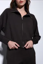 Antioch Koyu Kahve Fermuarlı Kadın Eşofman Takım