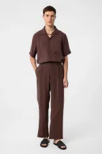 Chemise homme en tissu modal couleur café Antioch