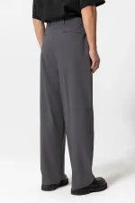 Antioch Anthracite Baggy High-Waisted Men's Fabric Trousers