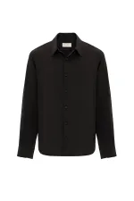 Antioch Siyah Relax Fit Liyosel Kumaş Erkek Gömlek