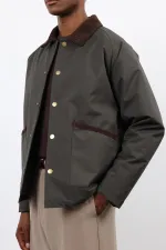 Antioch Haki Kontrast Yaka Erkek Mont