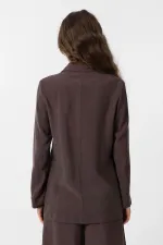 Antioch Kahve Kruvaze Kadın Blazer Ceket