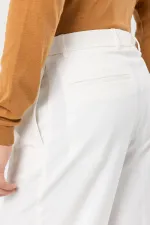 Pantalon Antioch écru à taille haute plissé et coupe décontractée pour homme