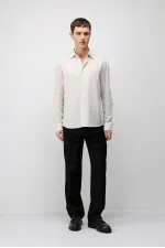 Chemise homme Antioch Stone en lin mélangé coupe décontractée